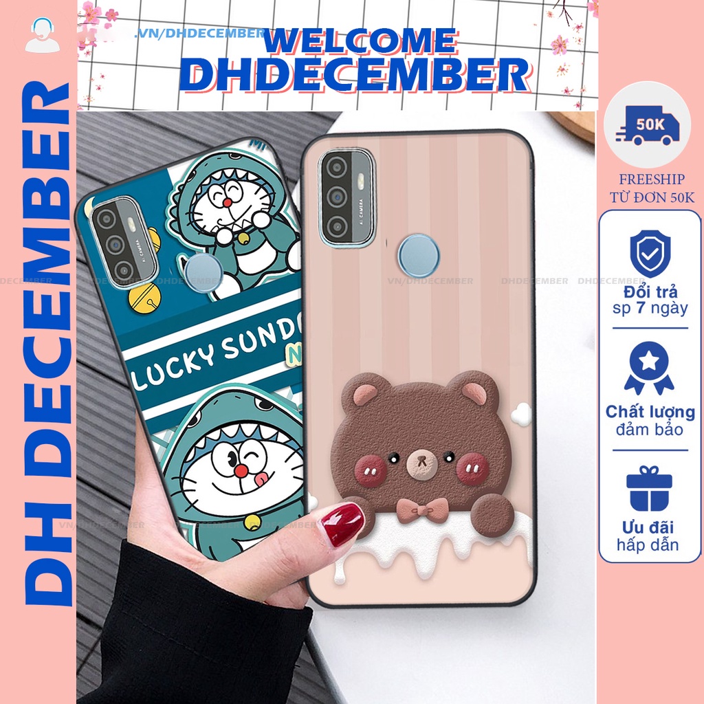 Ốp lưng Oppo A53 in hình gấu K@ws, gấu nâu, dor@emon RẺ- ĐẸP- BỀN