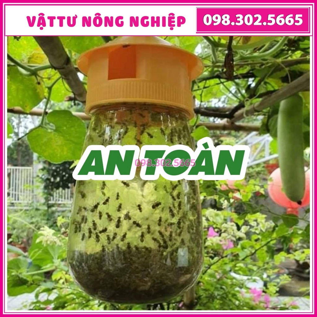 2 Bộ Dụng cụ bẫy Ruồi vàng, Ruồi Muỗi Ong, Ruồi Dấm hiệu quả (2 bẫy kèm 2 ống chất dẫn dụ)