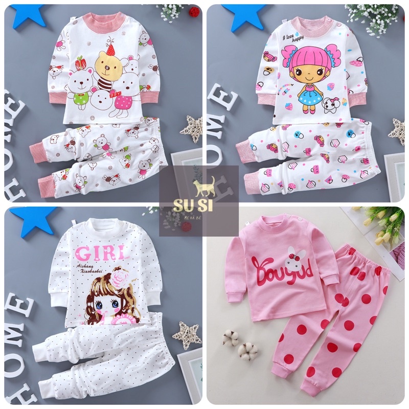 SuSi - Đồ bộ cotton cú mèo tay dài, đồ ngủ dành cho bé trai