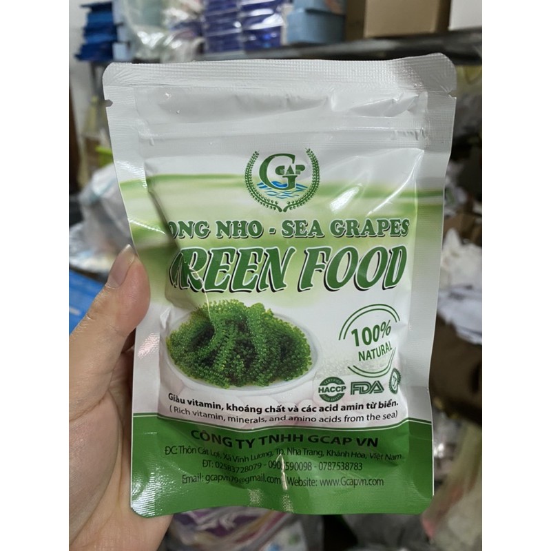 GÓI 100gram RONG NHO TÁCH NƯỚC GREEN FOOD