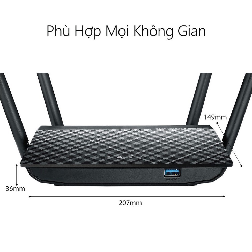 Router Wifi ASUS RT-AC1300UHP (Dũng Sĩ Xuyên Tường) AC1300 MU-MIMO, 2 băng tần