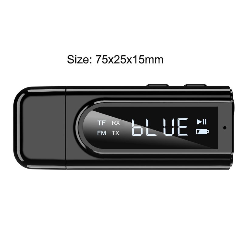 Usb FM Bluetooth 5.0 Nhận Tín Hiệu Có Màn Hình Hiển Thị Giắc Cắm 3.5mm Hỗ Trợ Đọc Thẻ TF Mp3 Cho Máy Tính TV