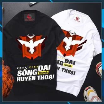 Áo Thun Free Fire 2 Màu Trắng + Đen Rank Huyền Thoại Giá Cực Tốt