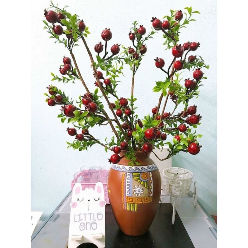 Cây Giả - Cành Lựu phú quý  trang trí nhà cửa