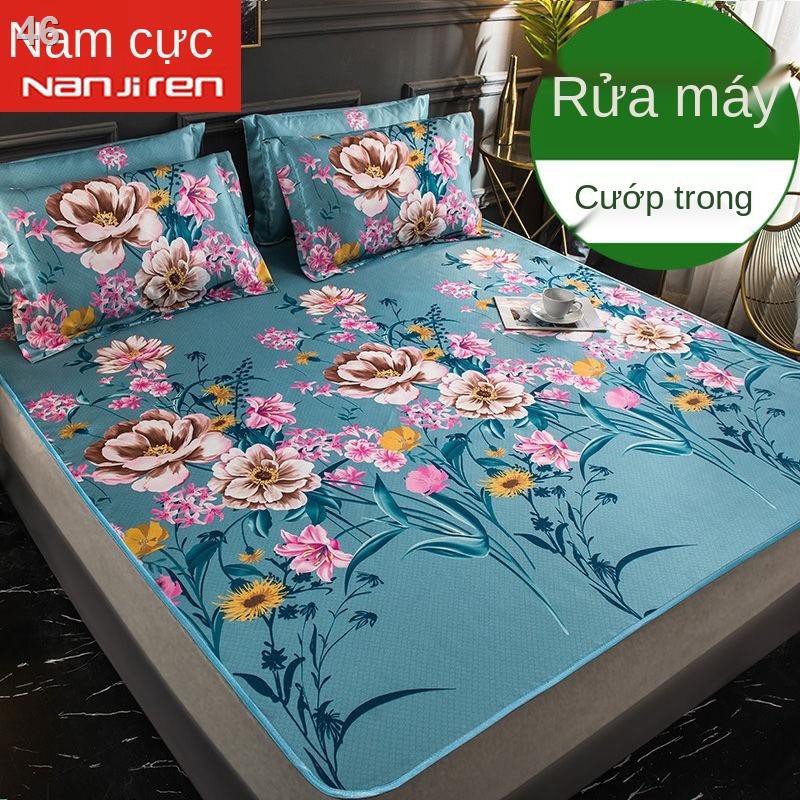 Thảm Nam Cực ba mảnh băng lụa máy đôi có thể giặt được Chiếu gấp lại mùa hè ký túc xá sinh viên điều hòa không