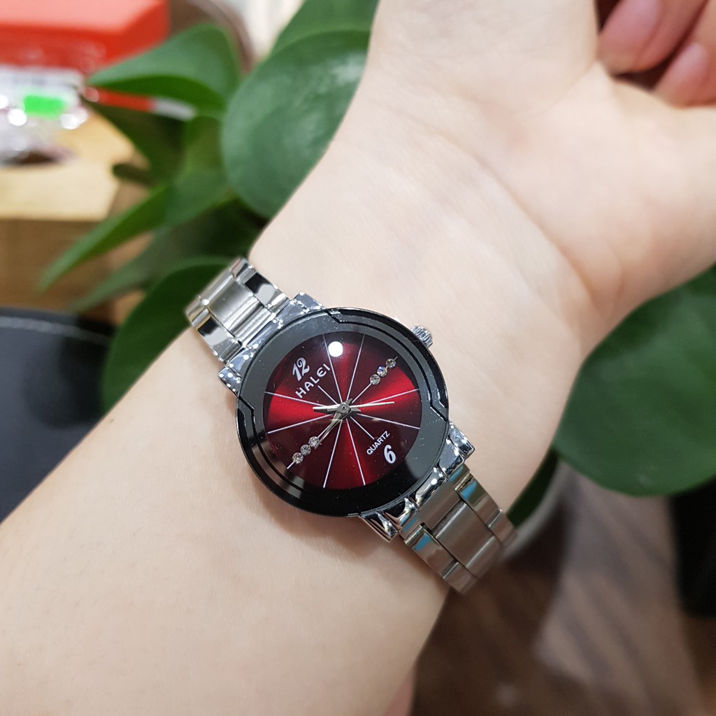 Đồng hồ nữ đeo tay chính hãng Halei dây kim loại thời trang giá rẻ chống nước | BigBuy360 - bigbuy360.vn