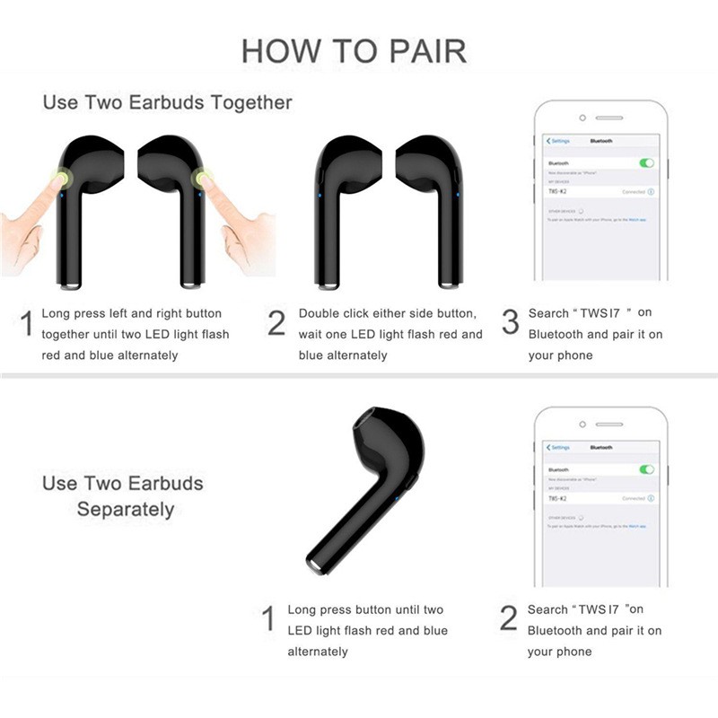 Tai Nghe Bluetooth Không Dây I7S Tws Có Mic Cho Iphone Android