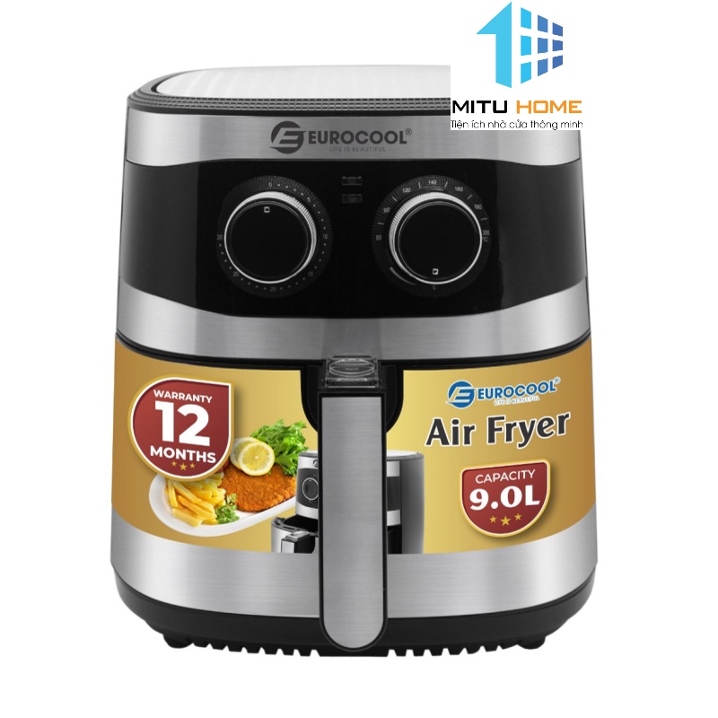 [cam kết chất lượng]Nồi chiên không dầu dung tích 9L Eurocool, hàng chính hãng DAICHIPRO MAX, bảo hành 12 tháng