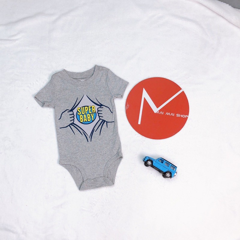 (Size 9M-chọn màu) Body chíp cộc tay cổ tròn cho bé trai- bộ liền thân chất cotton thấm mồ hôi