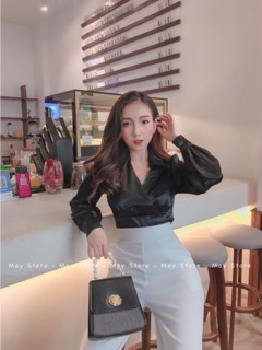 Set áo sơ mi dài quần suông