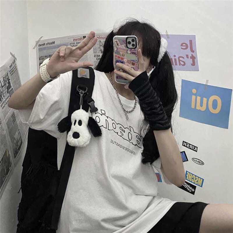 100% cotton Áo thun tay ngắn phong cách mùa hè 2023 trẻ trung cho nữ