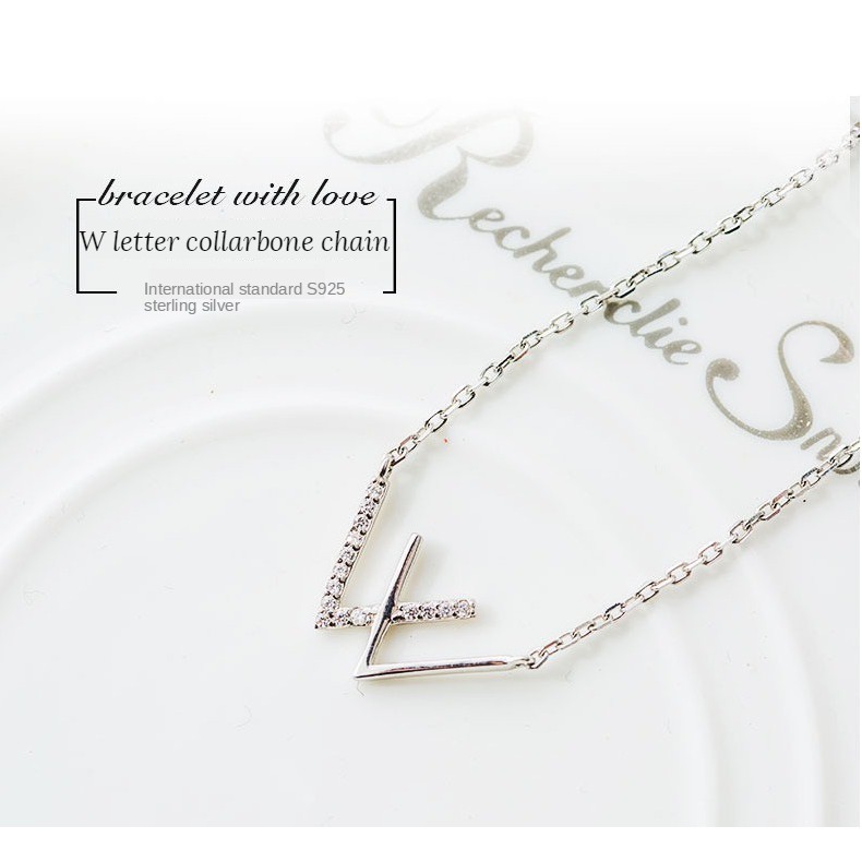 vòng cổ Mặt Chữ V Đính Đá Zircon B75