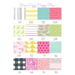 Dear Lizzy Happy Place Paper - Giấy hoạ tiết scrapbook, exploding box, thiệp