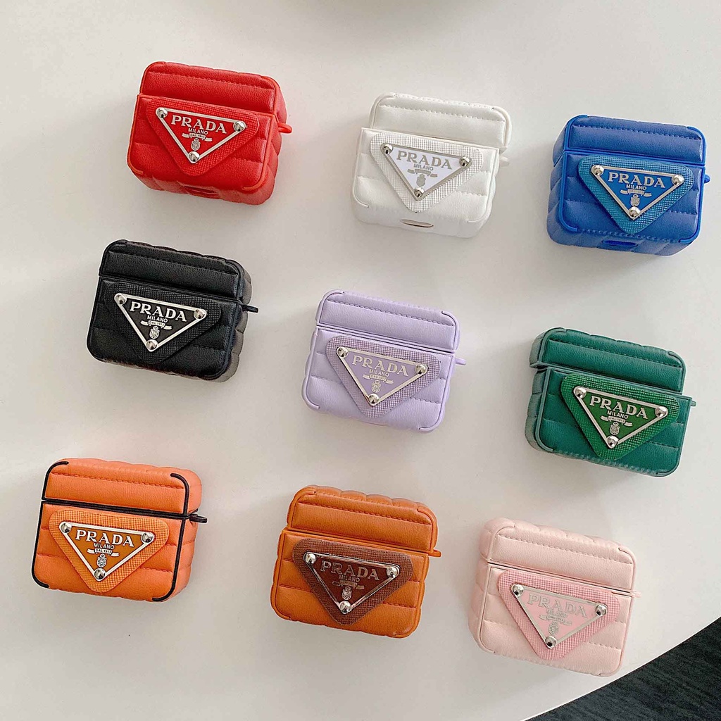 Vỏ Bảo Vệ Hộp Sạc Tai Nghe Airpods 1 / 2 / 3 / pro Bằng Da Màu Trắng Đen Sang Trọng Thời Trang