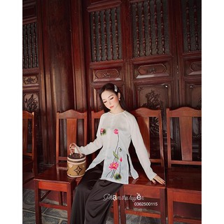 BỘ BÀ BA THÊU HOA SEN