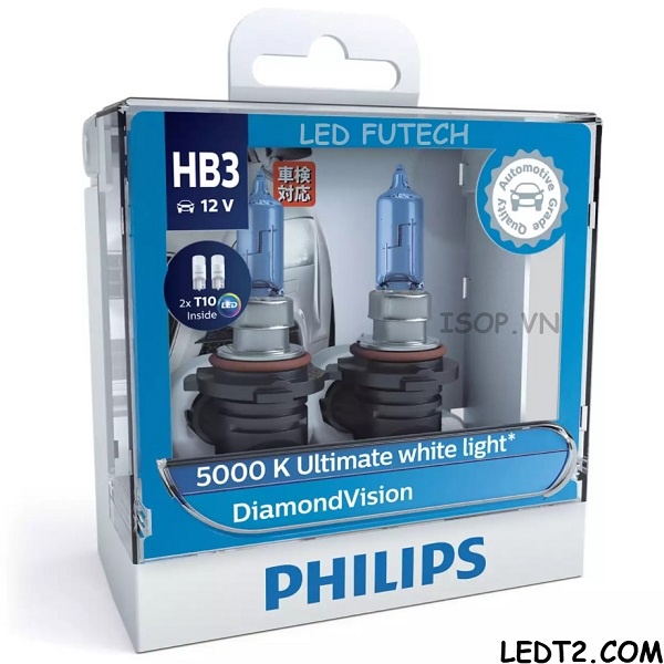 [Mã LIFEAU5SALE giảm 20k đơn 50k] [LEDT2 ISOP] Đèn Halogen Philips tăng trắng White Light [Số lượng: 1 cái]