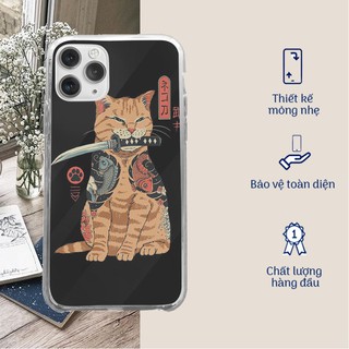 Ốp Lưng mèo hiếm lạ ốp IP chú mèo samurai xăm trổ cực đẹp dành cho Iphone 5 đến 12 promax CAT20210010