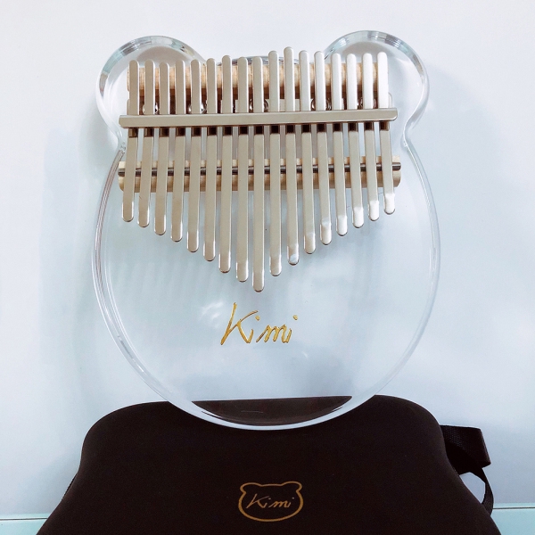 Kimi Kalimba Acrylic Thumb Piano 17 Keys with Tuner Hammer Gig Bag