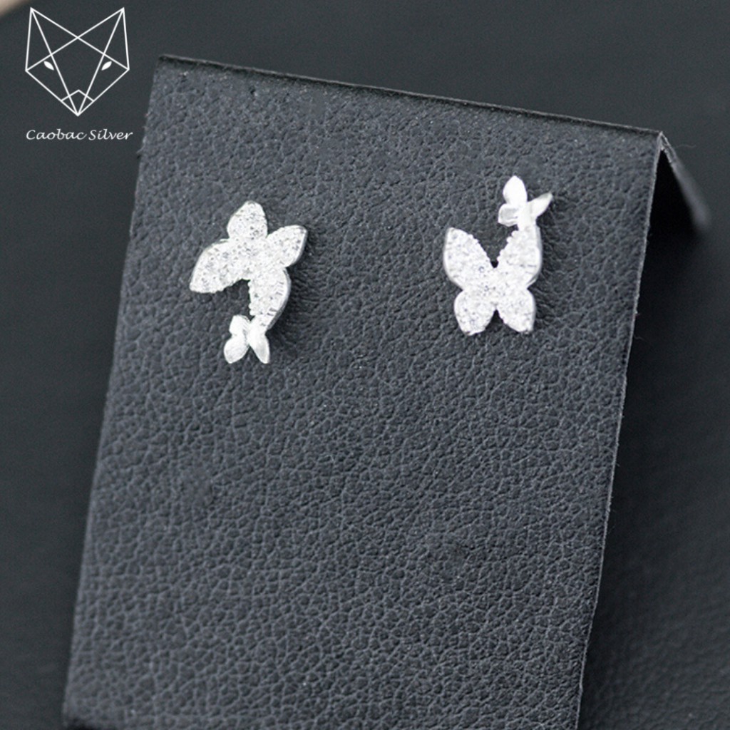 Khuyên Tai Bạc Ta Caobac Silver Bông Nụ Bạc Họa Tiết Cánh Bướm Xinh Xắn Đơn Giản Hợp Làm Quà Tặng Lịch Sự Cho Nữ