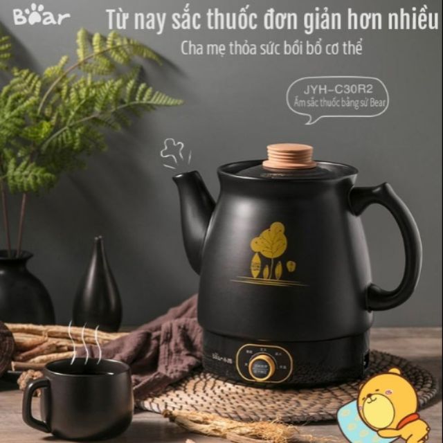 ẤM SỨ SẮC THUỐC BẰNG ĐIỆN BEAR