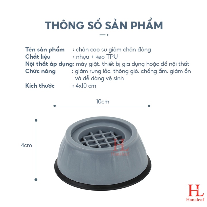 Chân đế cao su máy giặt HL giảm chấn động, lót chân chống rung cố định máy