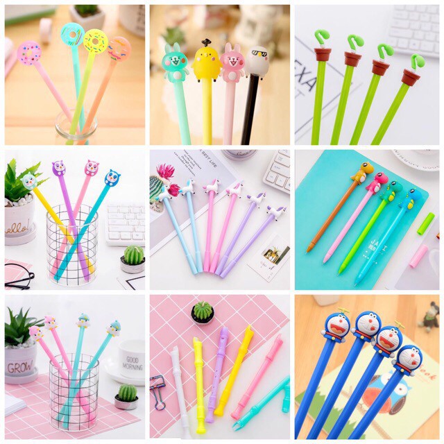 Bút nước hình siêu cute, Hộp 12 Bút bi nước nhiều hình dễ thương