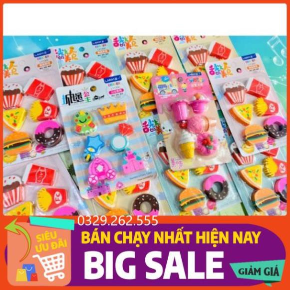 (FreeShip) Vỉ tẩy hình đồ vật ngộ nghĩnh cute