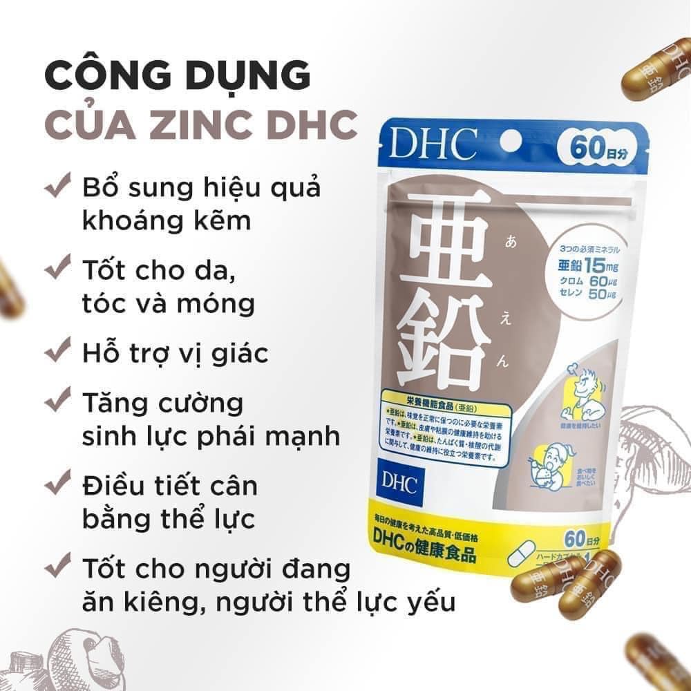 Viên Uống Bổ Sung Kẽm DHC 60 Ngày