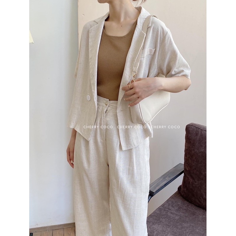 Blazer đũi 2 cúc 52620 CHERRYCOCO | BigBuy360 - bigbuy360.vn
