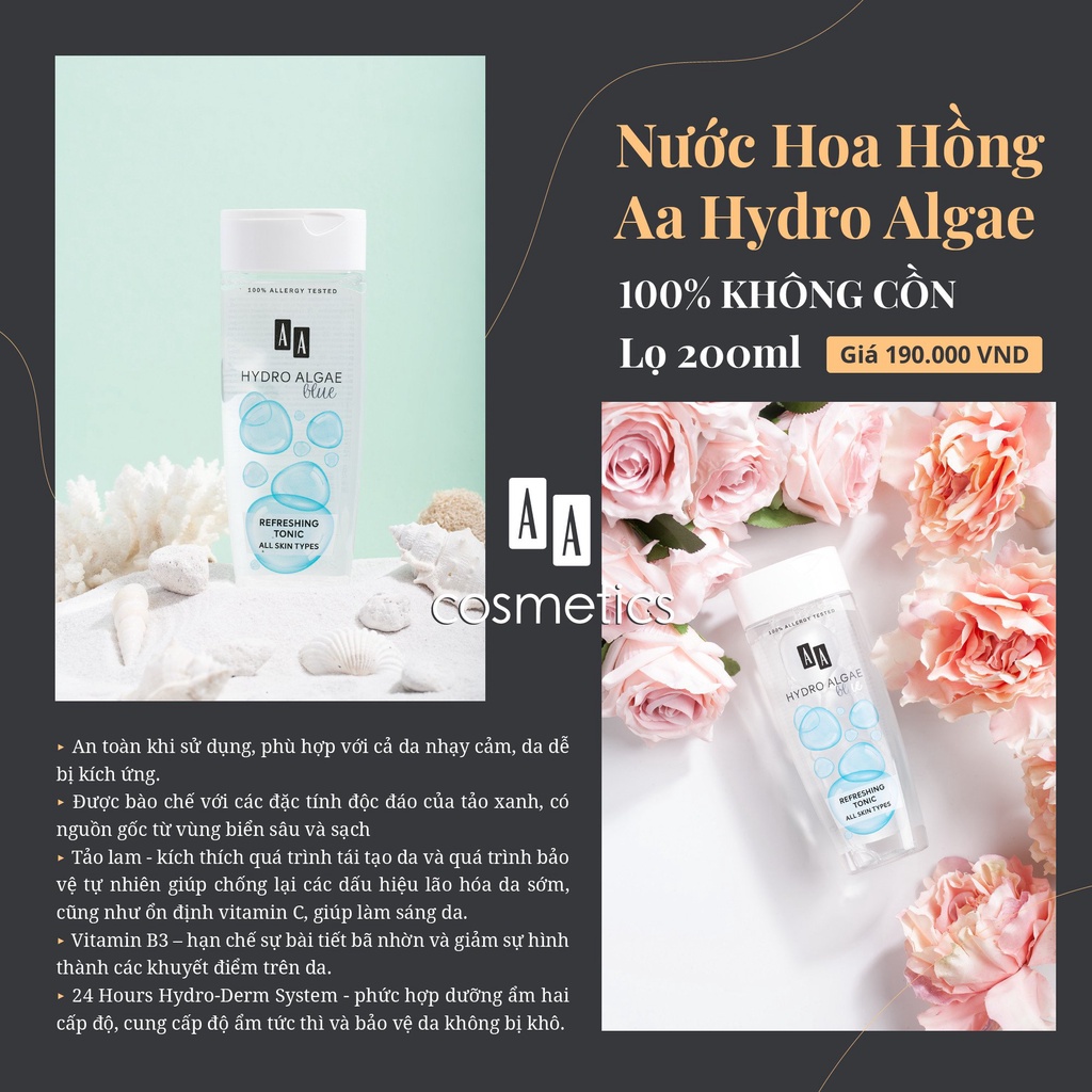 Nước hoa hồng AA Cosmetic se khít lỗ chân lông hiệu quả | BigBuy360 - bigbuy360.vn