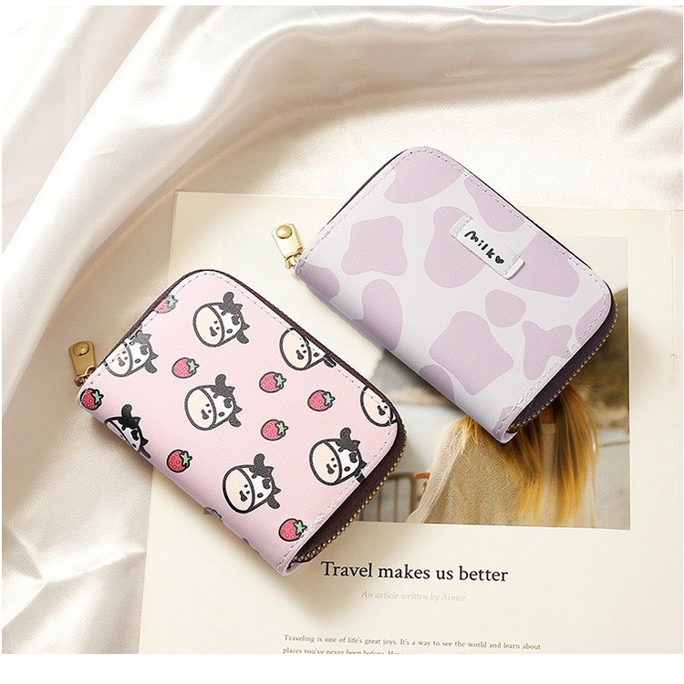 Ví Nữ Mini Họa Tiết MILK Tone Màu Cute Nhỏ Gọn Bỏ Túi