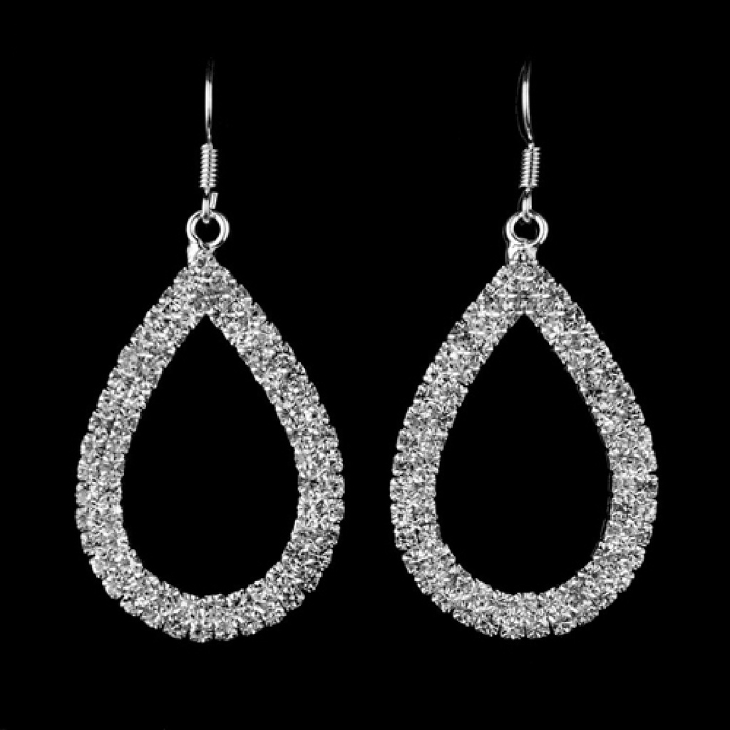 Đôi bông tai hình giọt nước đính đá thời trang cho nữ