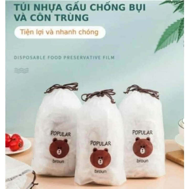 SÉT 100 TÚI BỌC THỰC PHẨM GẤU HÀNG ĐẸP, DÀY DẶN LOẠI 1