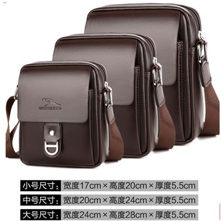 Túi nam kangaroo đeo vai xách balo da công sở giản dị mini chéo