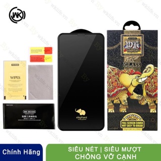 SIÊU CƯỜNG LỰC CHỐNG BÁM VÂN TAY WK Elephant - XSMAX XS/X 8P 7P (Kính WK 6D Con voi)
