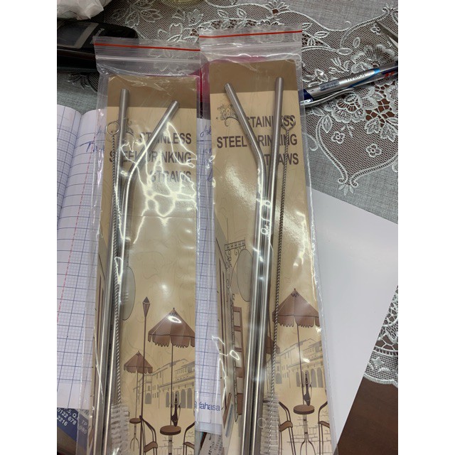 Combo 2 ống hút + cọ rửa inox 304 thân thiện với môi trường