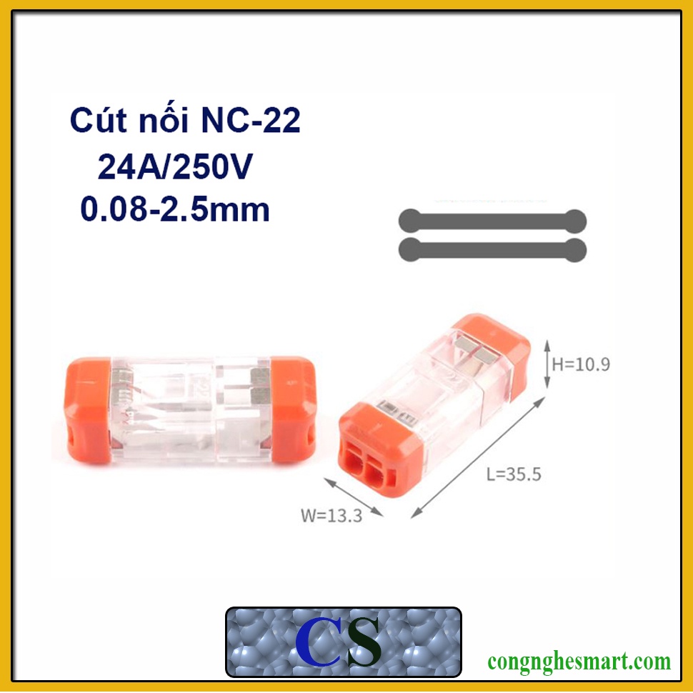 Cút nối dây điện NC-22, NC-736 dễ dàng di chuyển, an toàn chiệu nhiệt cao cho dây 0.08 - 2.5mm2