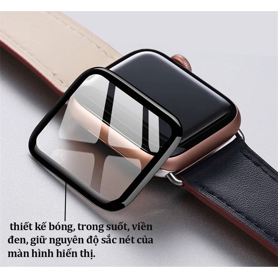 Kính cường lực apple watch full màn cong 3d dành cho series SE/7/6/5/4/3/2/1 size 38/40/42/44mm - Orio AW02