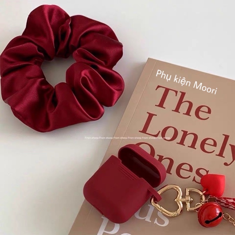 Dây buộc tóc lụa scunchies mẫu trơn màu pastel / Cột tóc scrunchies vải satin phi bóng sang chảnh - Phụ kiện Moori