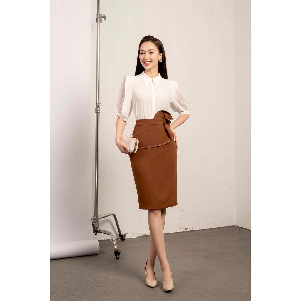 Chân váy ôm, tà bong cách điệu trang trí MMOutfit M-JU071021103