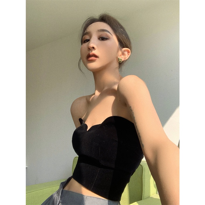 Cocory vn vintage Street Style Sexy Babes Tube Top Fashion Slim Off Shoulder Croptop | BigBuy360 - bigbuy360.vn