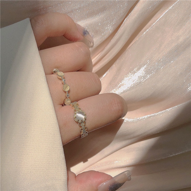 Nhẫn Hở Đính Đá Opal Thời Trang Cho Nữ