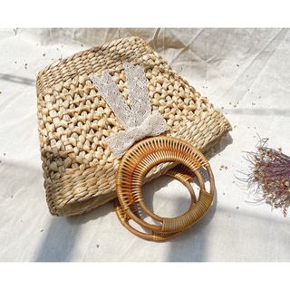 Túi lục bình đan hoa thị đi biển hanmade phong cách vintage size to