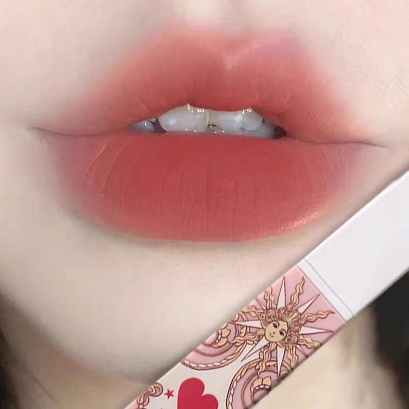 Son kem lì mặt trời KEKE MOOD mềm mịn như nhung lâu trôi Huatian Semimoon Velvet Fog Feeling Lip Glaze KEKE03