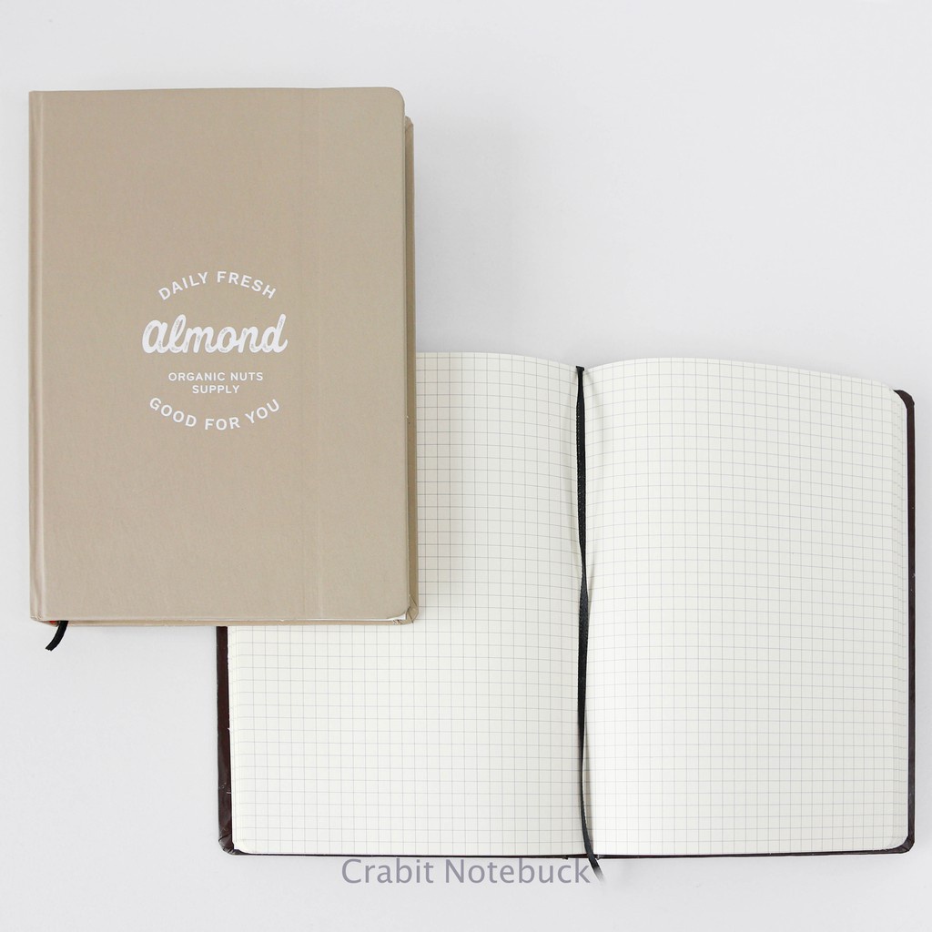 Sổ tay grid A5 Crabit - Sổ bìa cứng ruột ô vuông ghi chép, Bullet Journal, Milky Collection