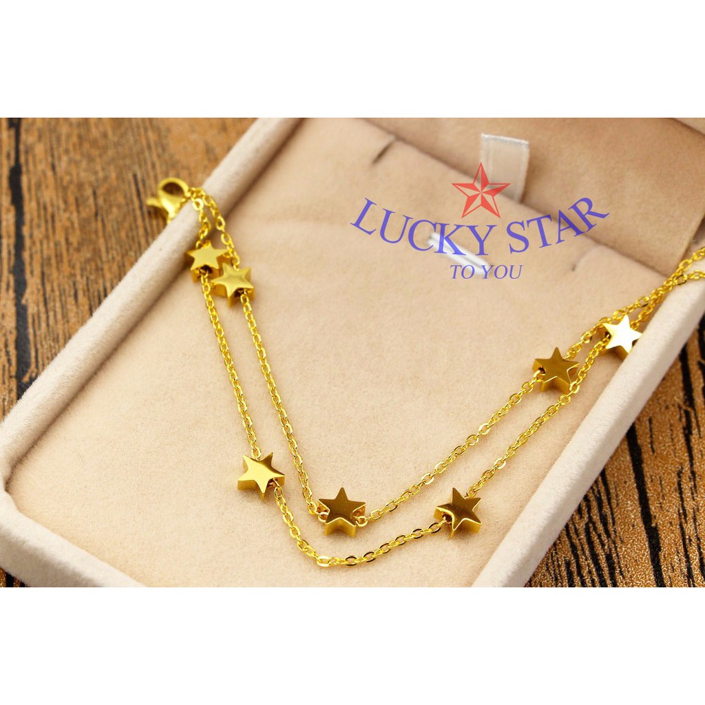 Lắc chân 2 tầng chuỗi ngôi sao Ti-Tan không đen