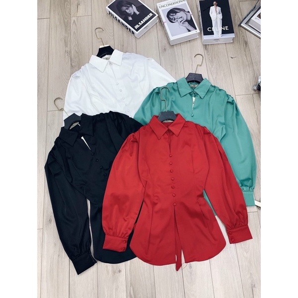 Áo sơmi nút cột nơ lưng