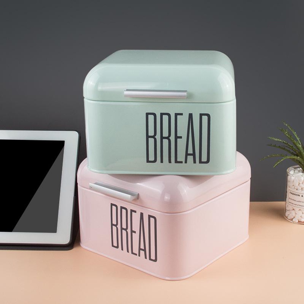 Countertop Metal Bread Box Kitchen Bread Bin Storage Container with Lid
