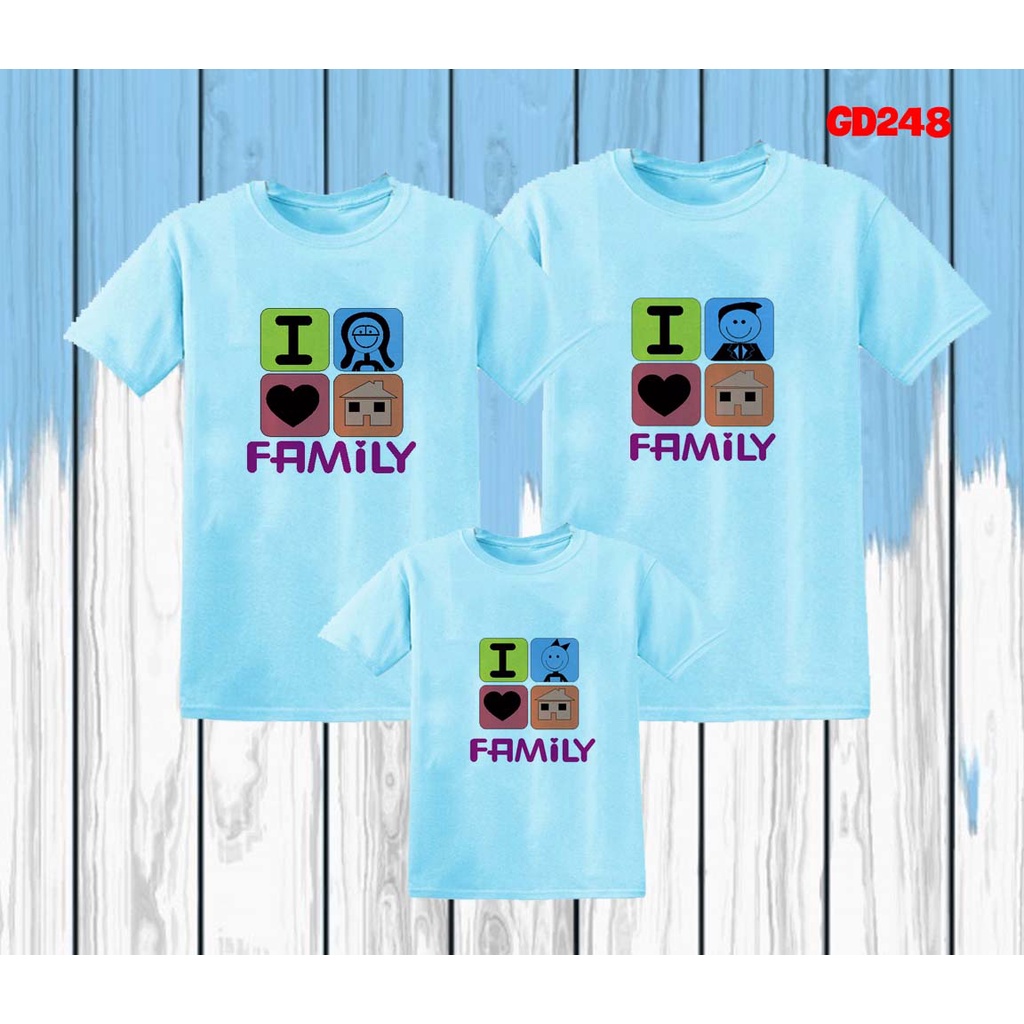 áo phông gia đình đẹp i love family vuông tròn -- [Giá niêm yết là giá của 1 áo]