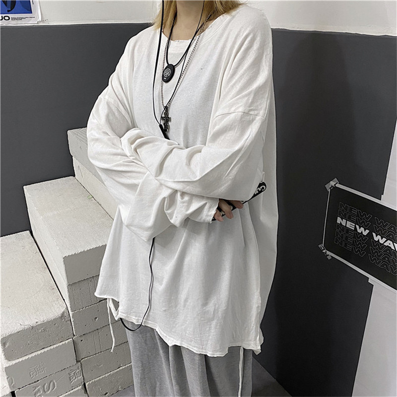 Áo thun tay dài thời trang trẻ trung 216027Áo sơ mi nữ dáng rộng phong cách Hàn Quốc thời trang mùa thu | BigBuy360 - bigbuy360.vn